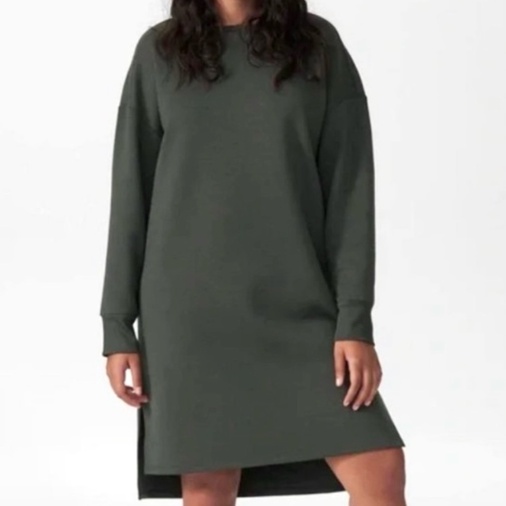 Greyish green Universal Standard Ceres sweatshirt dress 14-16